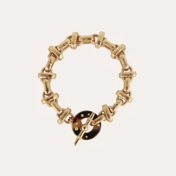 Adrian bracelet acetate gold - Tortoise