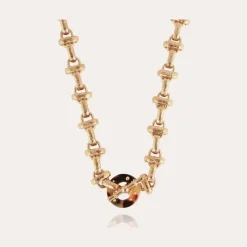 Adrian necklace acetate gold - Tortoise