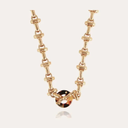 Adrian necklace acetate gold - Tortoise