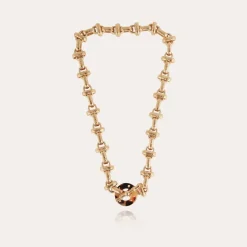 Adrian necklace acetate gold - Tortoise