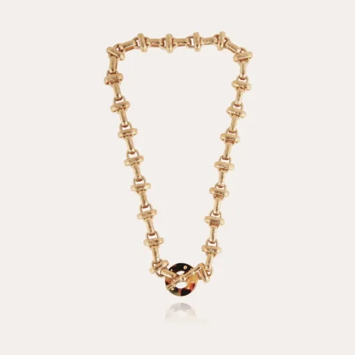 Adrian necklace acetate gold - Tortoise