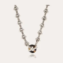 Adrian necklace acetate silver - Tortoise