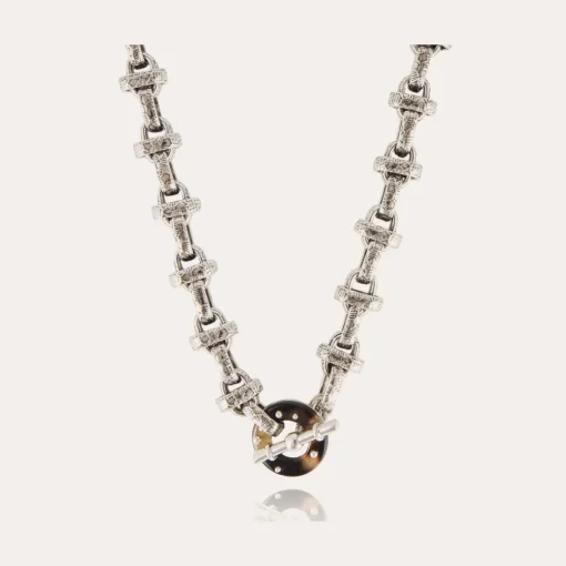 Adrian necklace acetate silver - Tortoise