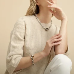 Adrian necklace acetate silver - Tortoise