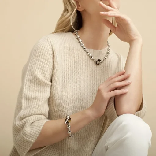 Adrian necklace acetate silver - Tortoise