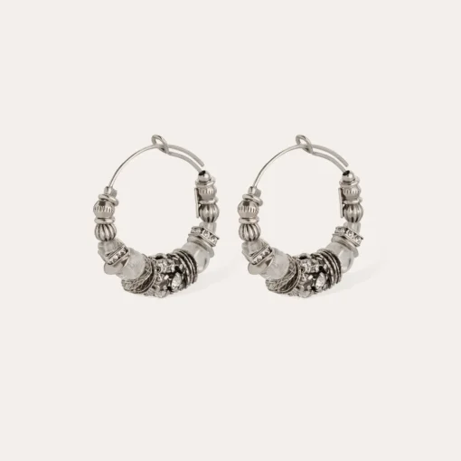 Aloha strass hoop earrings mini silver