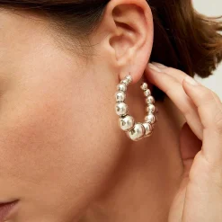 Andy hoop earrings small size silver