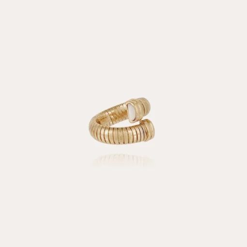 Antigone ring gold - White Mother-of-pearl