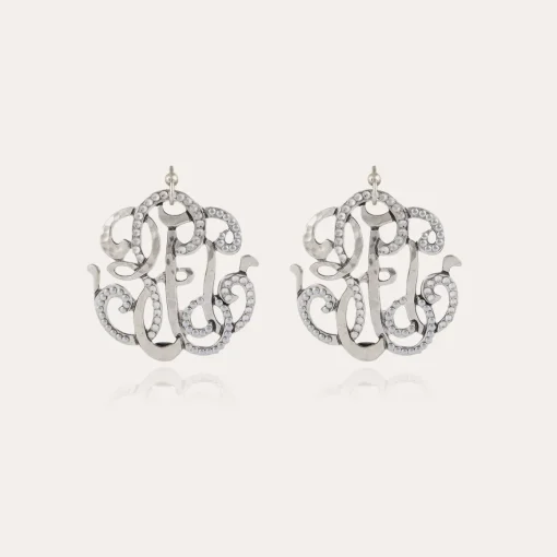 Arabesque earrings large size silver