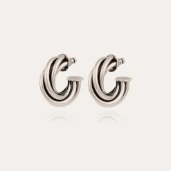 Atik hoop earrings small size silver
