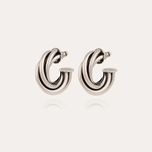 Atik hoop earrings small size silver