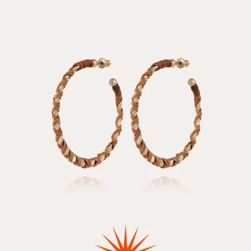 Bako earrings medium size gold - Wicker - 55 years collection