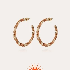 Bako hoop earrings small size gold - Wicker - 55 years collection