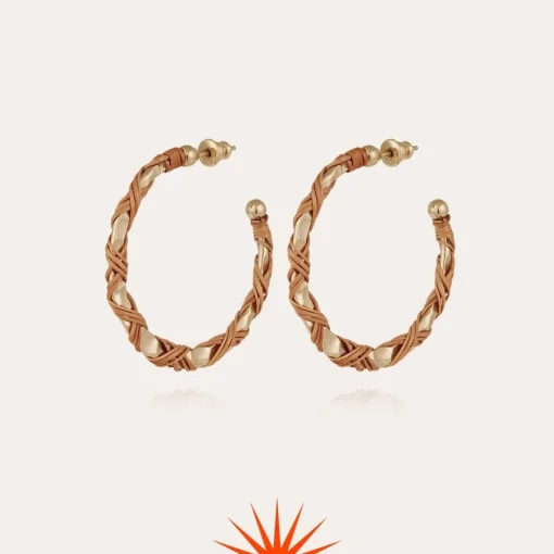Bako hoop earrings small size gold - Wicker - 55 years collection