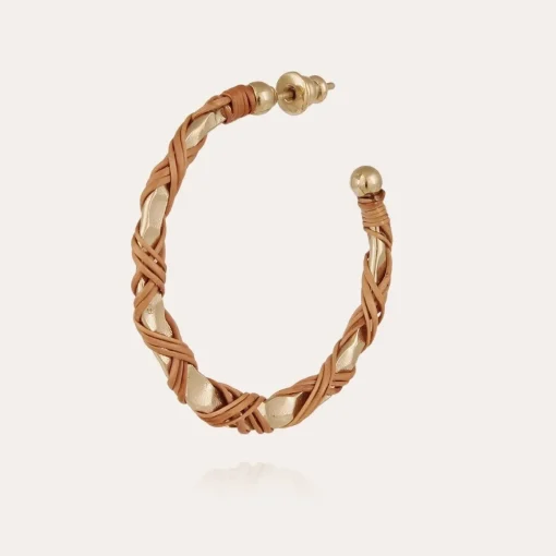 Bako hoop earrings small size gold - Wicker - 55 years collection