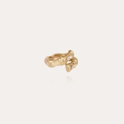 Bambou liane strass ring gold