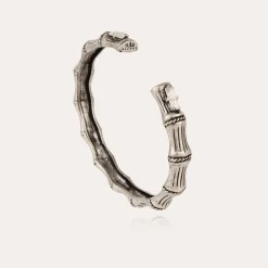 Bambou strass bangle bracelet silver