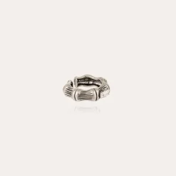Bambou strass ring silver