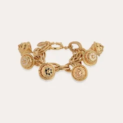 Bell enamel bracelet gold