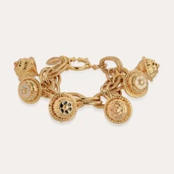 Bell enamel bracelet gold