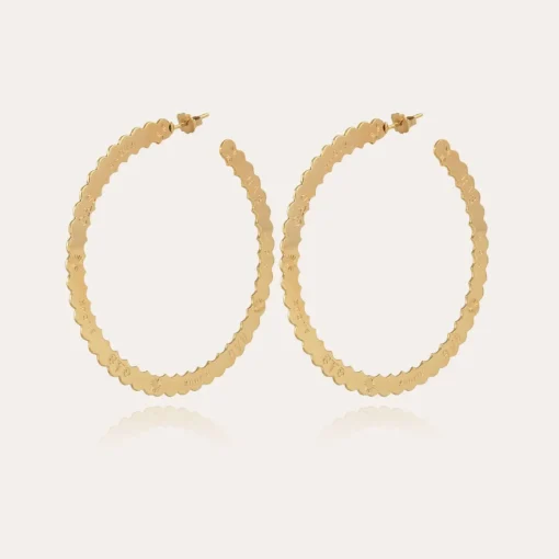 Bolduc hoop earrings large size gold
