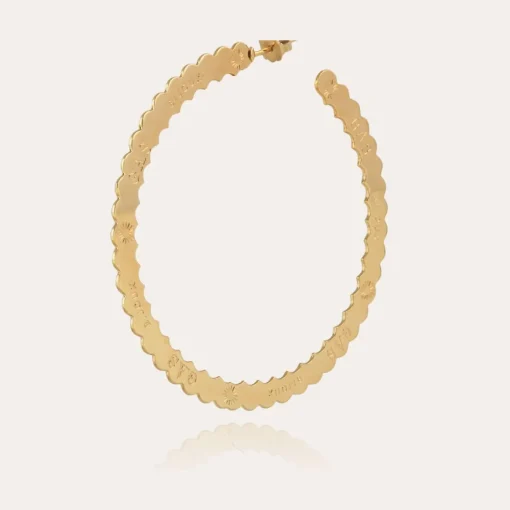 Bolduc hoop earrings large size gold