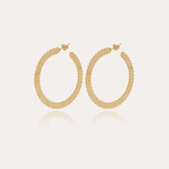 Bolduc hoop earrings small size gold
