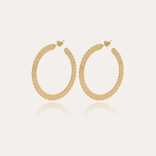 Bolduc hoop earrings small size gold