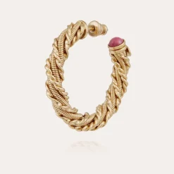 Bonnie cabochons hoop earrings gold