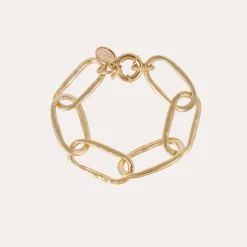 Bracelet Maille Ovale grand modèle doré