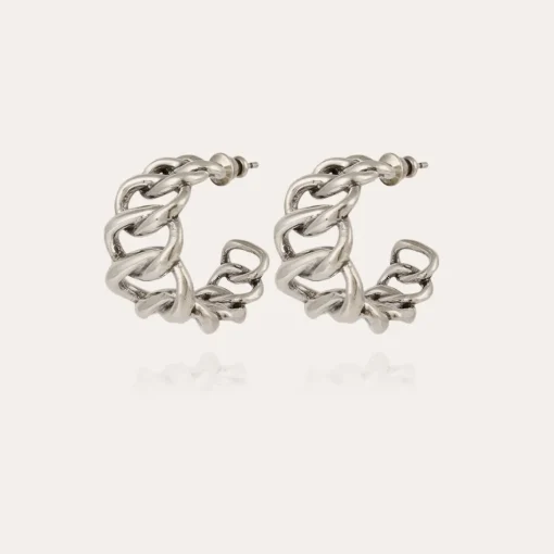 Bronx hoop earrings silver
