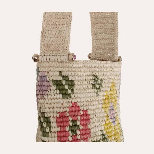 Bucket bag mini raffia