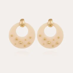 Cassiope earrings acetate gold - Ivory