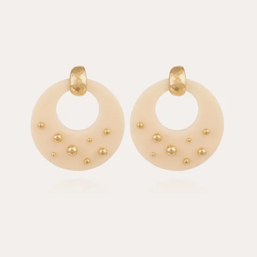 Cassiope earrings acetate gold - Ivory