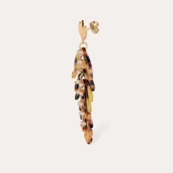 Cavallo earrings acetate gold - Tortoise