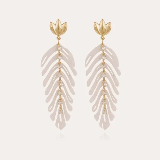 Cavallo earrings acetate gold - Ivory