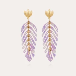 Cavallo earrings acetate gold - Purple