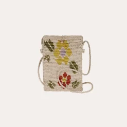 Cell phone pouch raffia