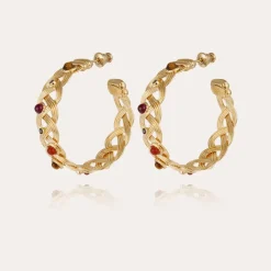 Cesaria cabochons earrings gold