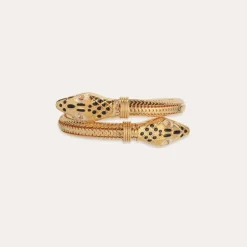 Cobra enamel bracelet gold