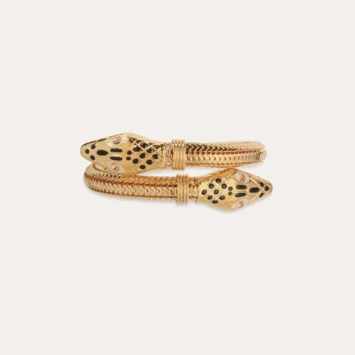 Cobra enamel bracelet gold