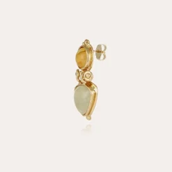 Colorado earrings gold - Yellow Hematoide & Fluorite