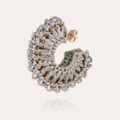 Crocus earrings raffia gold