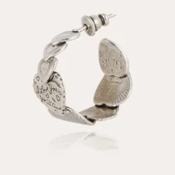 Cuore hoop earrings small size silver