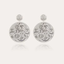 Diva strass earrings large size silver