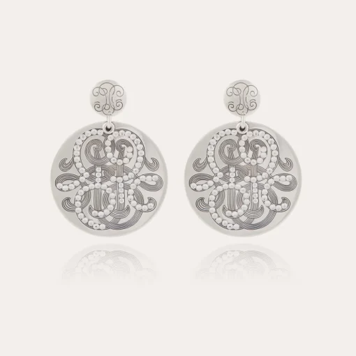Diva strass earrings large size silver