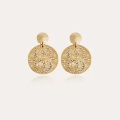 Diva strass earrings small size gold