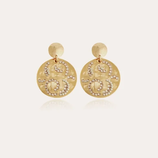 Diva strass earrings small size gold
