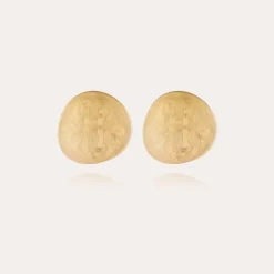 Diva studs earrings large size gold