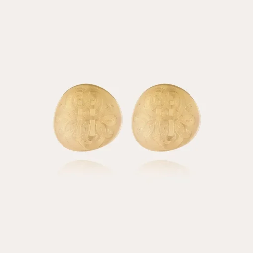 Diva studs earrings large size gold